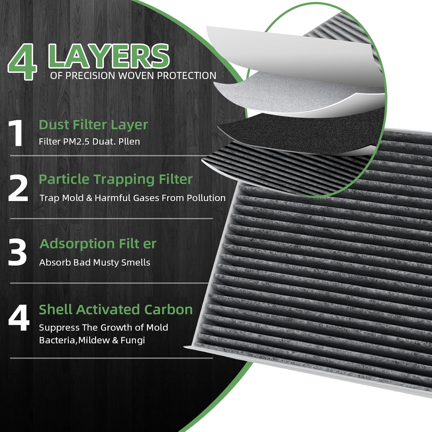 

CF11920 Cabin Air Filter With Activated Carbon Compatible with Ford C-Max(2013-2018)/Escape(2013-2019)/Focus(2012-2018)/GT(2017-2022),Lincoln