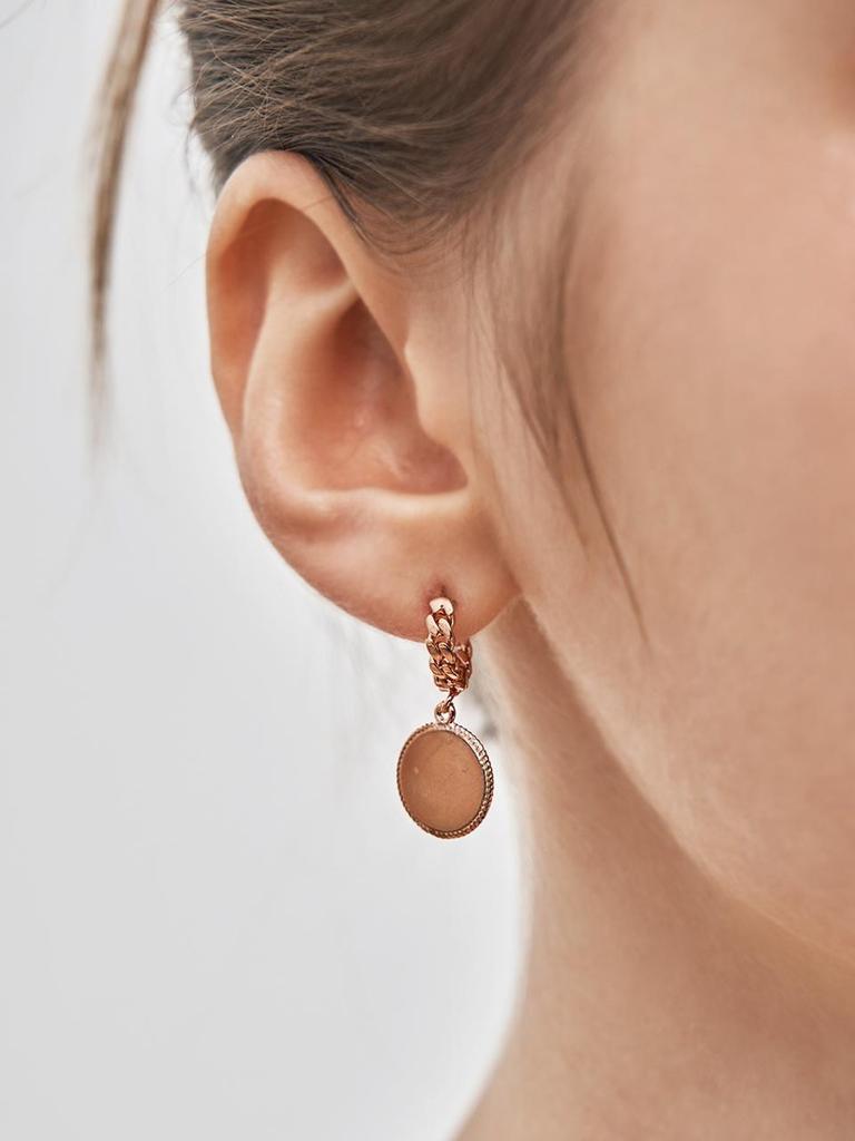 [Geiger Jewelry] 18K Coin One-Touch Earrings (Gold Pin) GI8KPEE011