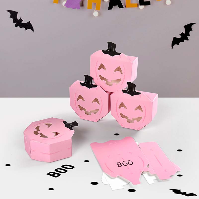 WTEMPO Foldable Creative Halloween Pumpkin Hollowed-out Gift Boxes DIY Party Favors Decor Treat Boxes Daily Presents Packaging Boxes