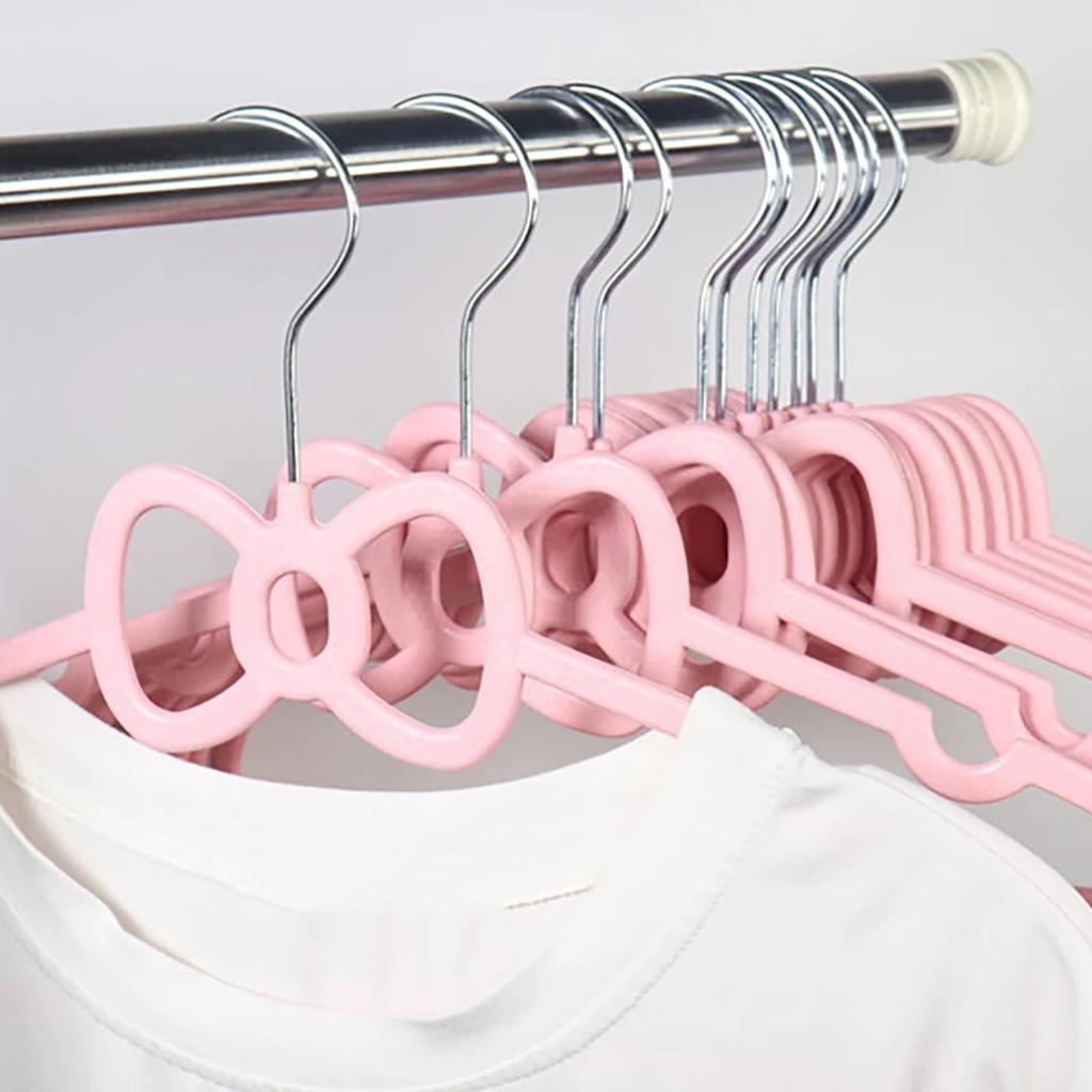 3pcs-Cute Bow Hangers Space saving Plastic Clothing Storage Shelves Suitable for Clothes Closets Jackets and Shirts
