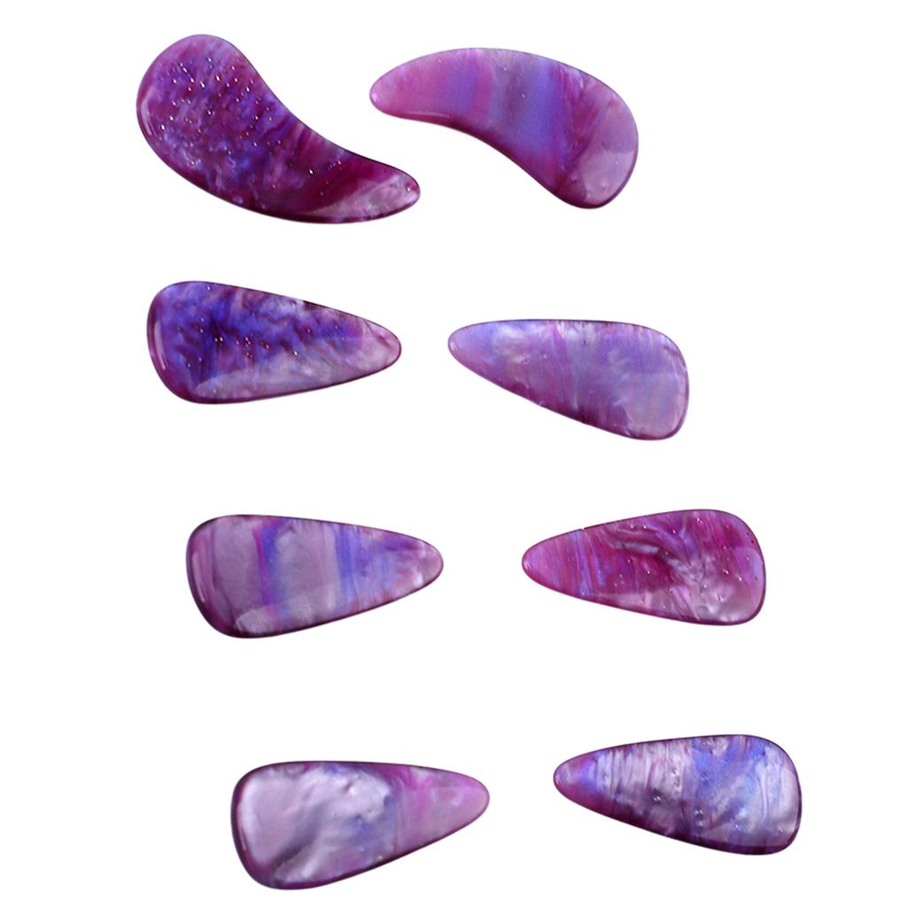 8 Stück Guzheng Fingerplektren Silikonpolymer Zart Glatt Aussehen Elastisch Professionelle Guzheng Nagelabdeckungen Milchig