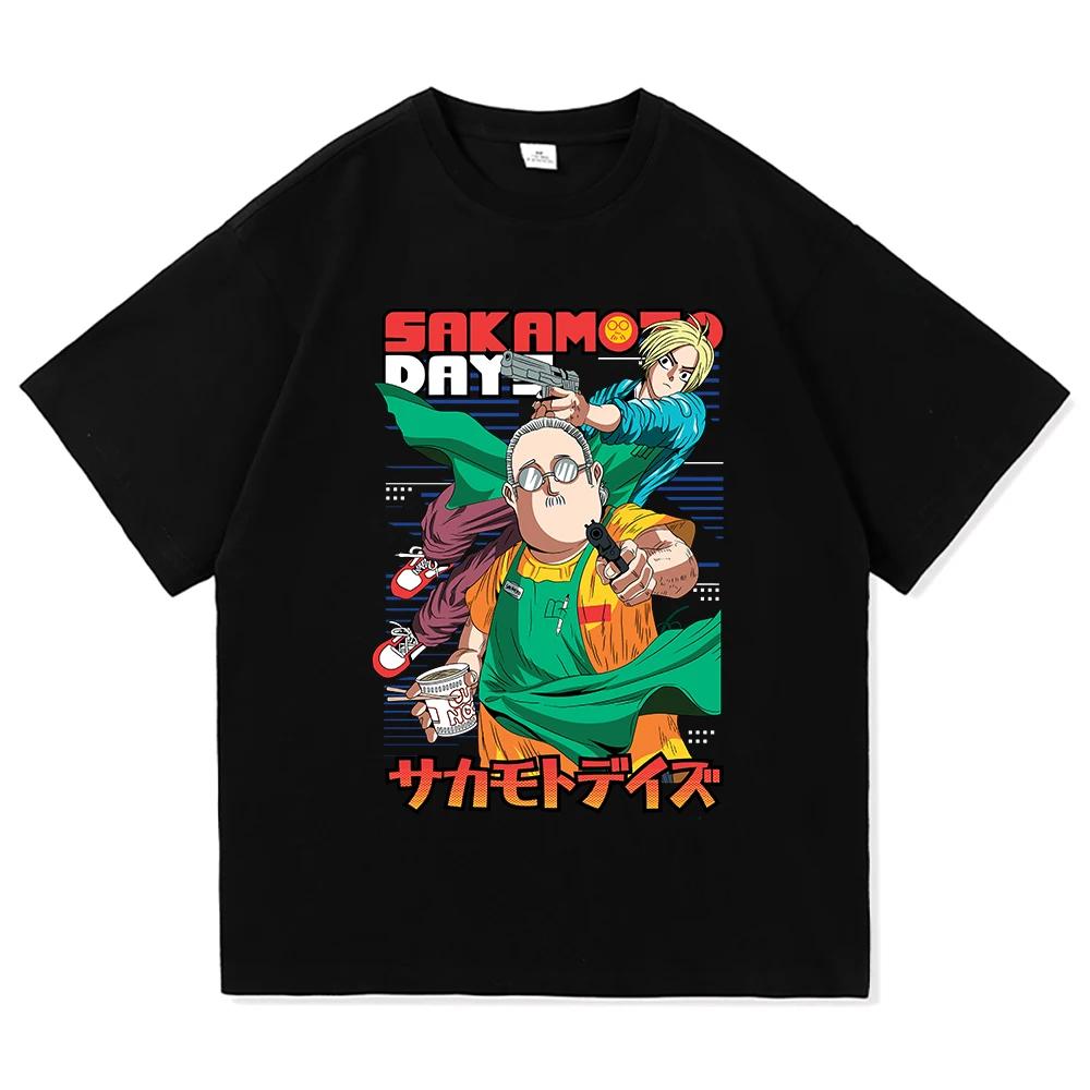 Summer 100% Cotton Comfortable Men's T-shirt Japanese Anime Pattern T-shirt Outdoor Leisure Loose Street T-shirt