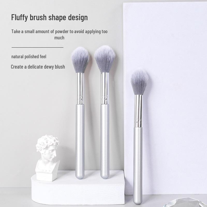 Soft Bristle Highlighter Brush - Portable Blush & Blending Tool for Beginners