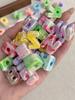 26-100pcs Acrylic Alphabet Beads Large Hole Two-Tone Iridescent UV Coated for DIY Phone Chain Keychain Jewelry Making Loose Bead