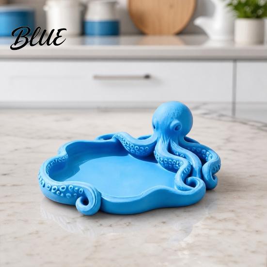 Ocean Animal Storage Necklace Ring Printed Jewelry Octopus Tray 3D Tray Earrings Key Holder Dish Decorative Keys Trinkets Organizer