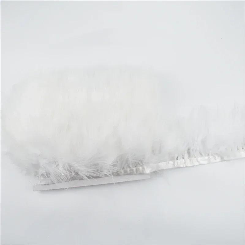 2Meters Colorful Fluffy Marabou Feathers Tassel Fringe Trim Turkey Feather Ribbon Clothes Cuffs Shawl Sewing Flecos Decoration