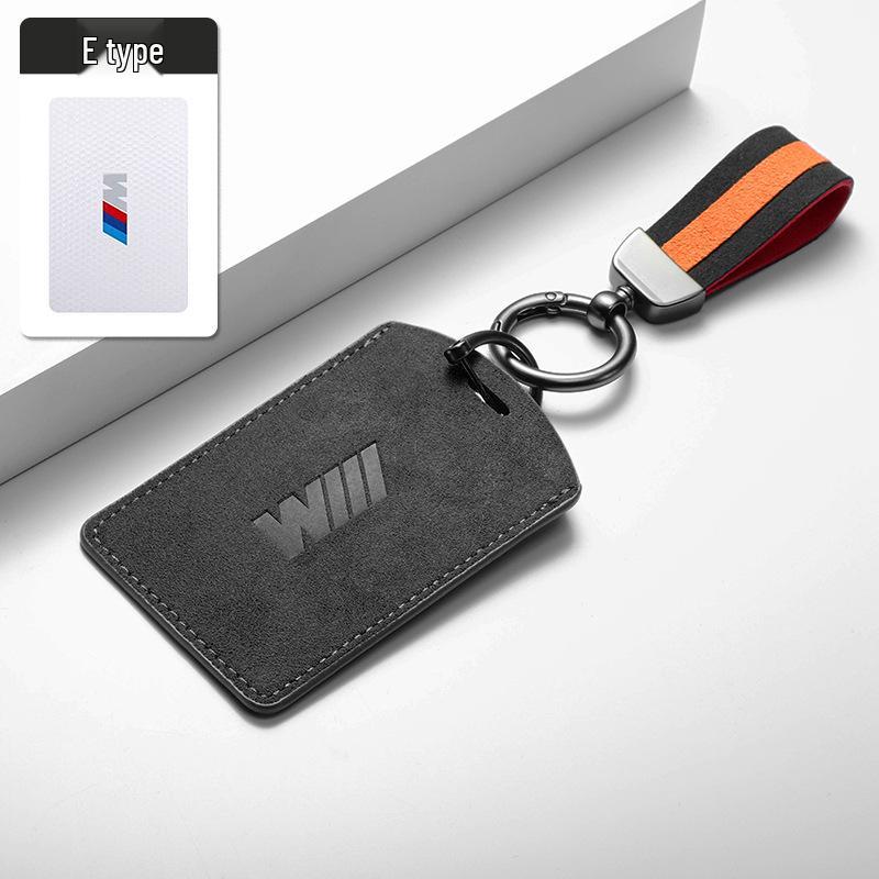 Compatible with BMW New 5 Series, 7 Series, 4 Series, X5, and X7 NFC Key: Suede Double Buckle Card Case.
