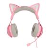 Słuchawki Gamingowe Słuchawki z Kocimi Uszami 3 Efekty Dźwiękowe Ergonomiczne z Mikrofonem dla Dzieci Dorosłych