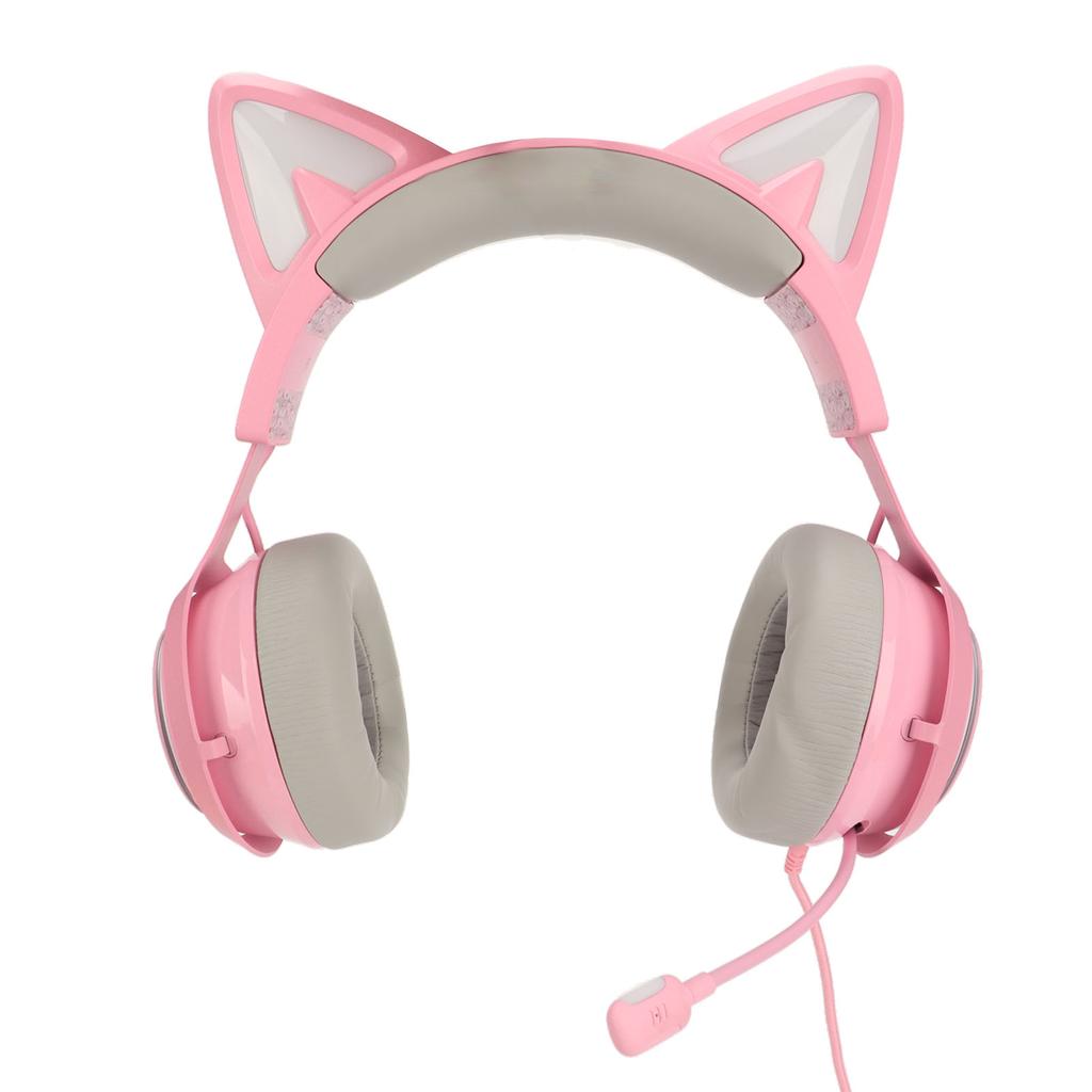 Słuchawki Gamingowe Słuchawki z Kocimi Uszami 3 Efekty Dźwiękowe Ergonomiczne z Mikrofonem dla Dzieci Dorosłych