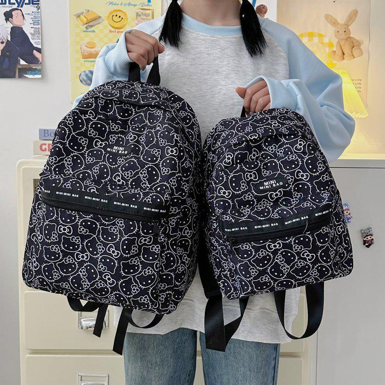 Hello Kitty Double Shoulder Backpack for Students - Cute Cartoon Design for Middle & High School Travel & Campus Outings.