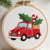Christmas Cross Stitch Kit for Beginners Embroidery DIY Material Package with Hoops Colored Threads