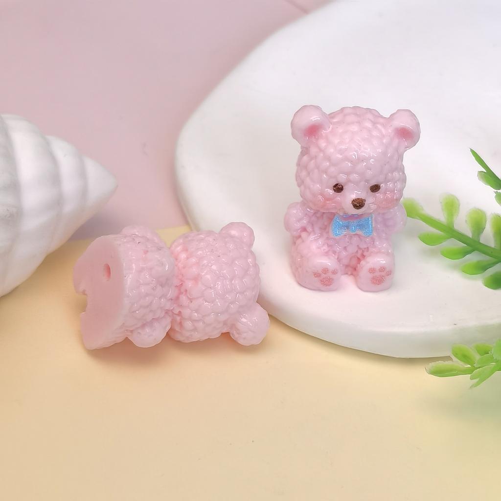 100Pcs Cute Resin Cartoon Bear Flatback Figurines Cabochon for Scrapbooking, Wedding Decor DIY Jewelry Making Accessories