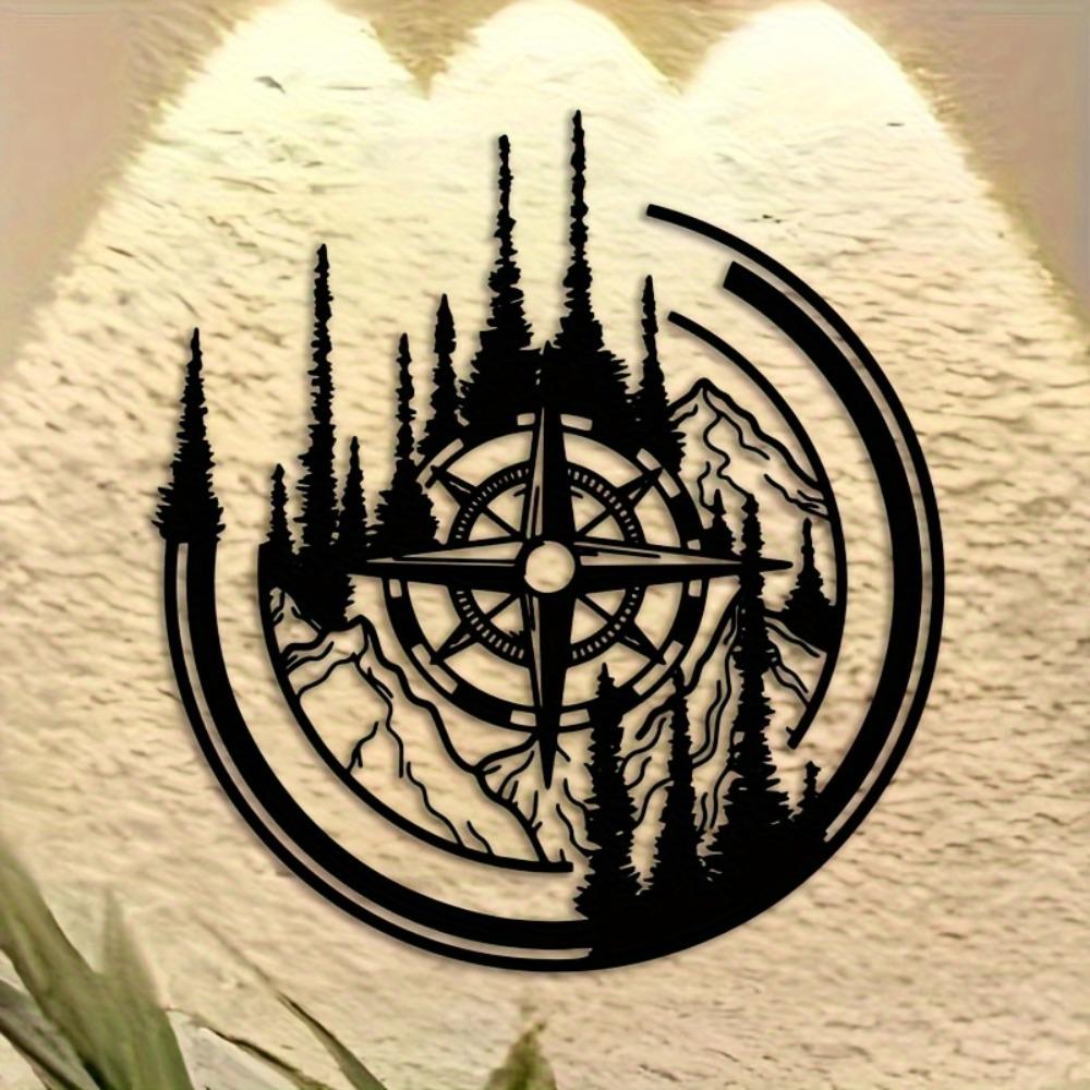 Metal Compass Wall Art Large Laser Cut Navigation Decor for Indoor Outdoor Living Room Office Patio Housewarming Wedding Gift