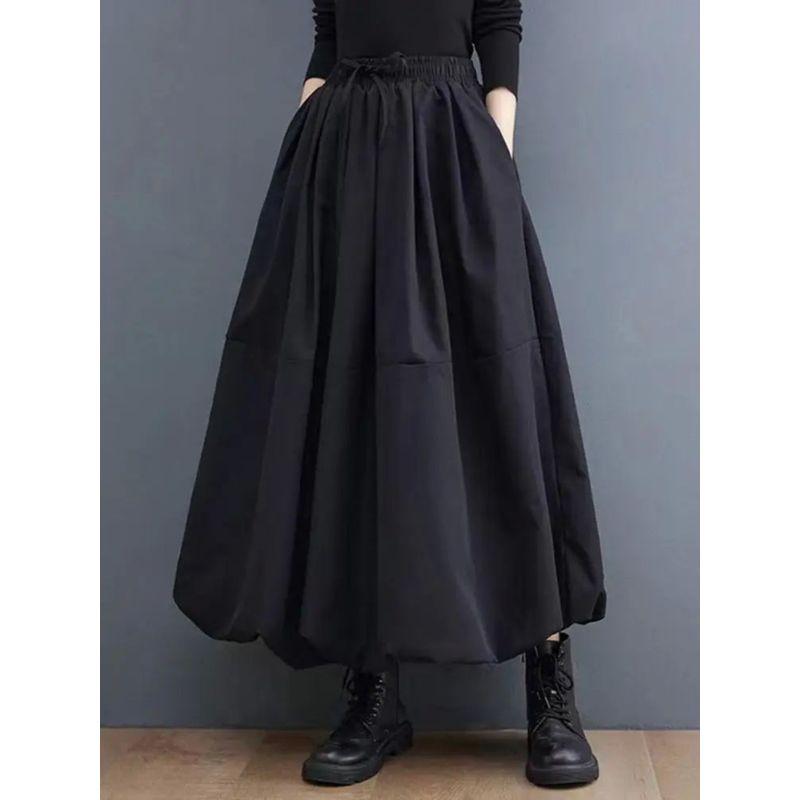 Solid Color Fluffy Half Body Skirt Pants Solid Puffy Skirt Pants