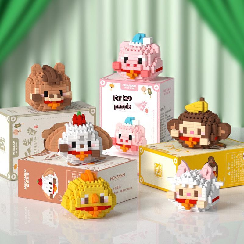 Mekensm Chinese Zodiac Lego-Compatible Micro Diamond Building Ornaments for Kids