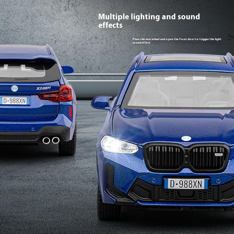 1/32 BMW X3M Legeringsmodellbil, med Lyd- og Lysfunksjoner, Interiørdekorasjon Samlepynt, Gaver til Bilentusiaster