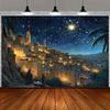Geburtsszene Bethlehem Wandteppich, Weihnachtsnacht Hintergrundtuch, Religiöse Dekoration
