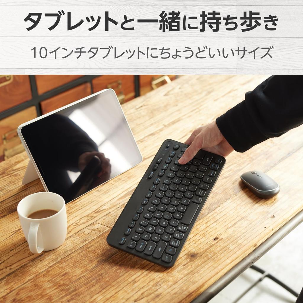 ELECOM Wireless Keyboard Bluetooth Membrane Type Compact Switch Equipped with Caps Lock Function Disable Switch OS Automatic Identification 5 Million