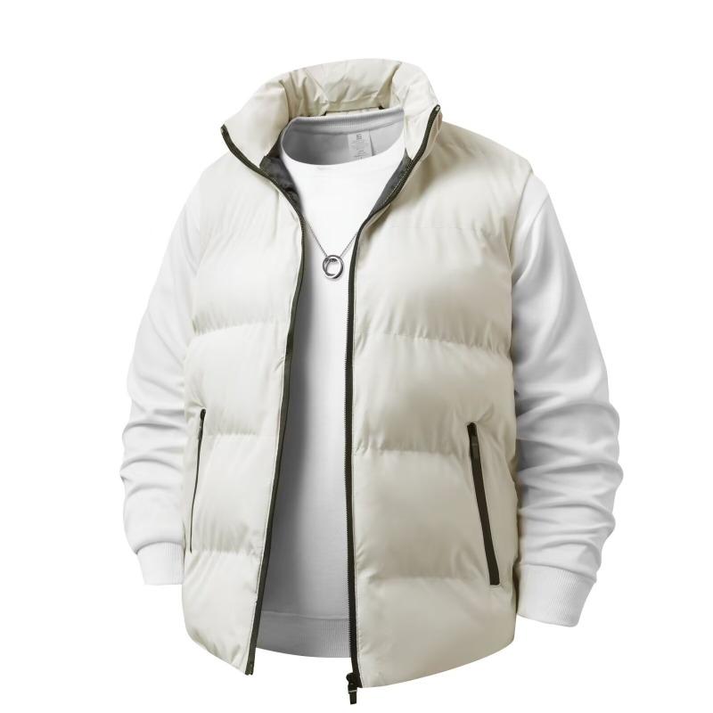 Autumn and winter simple vest men's velvet solid color warm jacket men's versatile loose fashion vest men