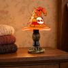 Luminária de Mesa Chapéu de Bruxa para Halloween, Luminária Chapéu de Bruxa em Vitral USB, Luz Noturna Decorativa Estilo Vintage Gótico Chapéu de Mago para Casa, Quarto