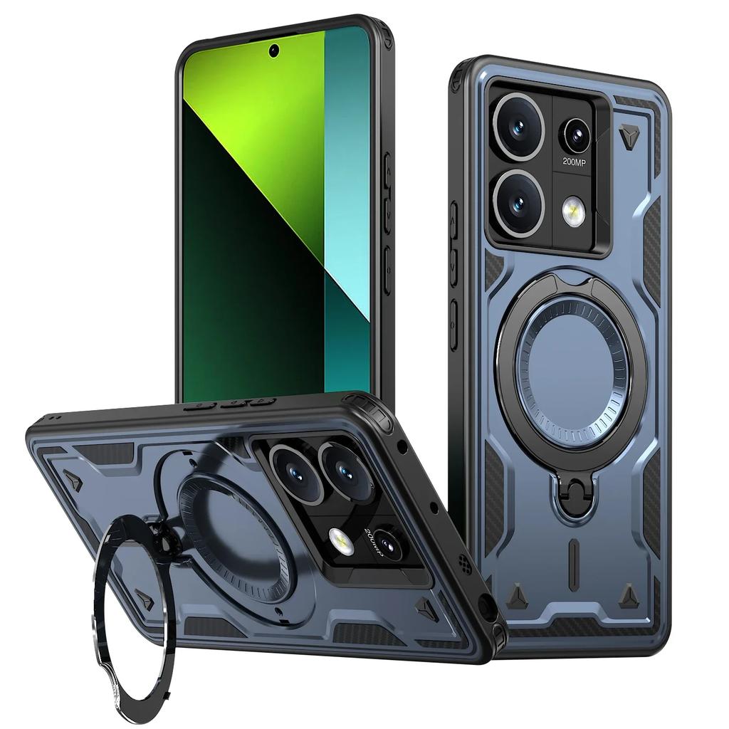 עבור Xiaomi Poco X6 Pro Redmi Note 13 5G K70E כיסוי שריון צבאי עמיד לזעזועים מעמד טבעת מסתובב 360° כיסוי טלפון מפלסטיק TPU