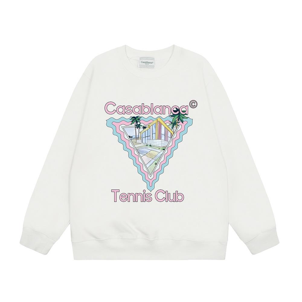 Grenzüberschreitende trendige Marke Casablanca Casablanca Buchstabe gemaltes Print 380g Herren- und Damen- Rundhals-Pullover