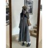 Women's French Spring Knitted Long-Sleeve Slim Dress with Plus Velvet for Autumn and Winter