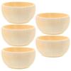 STOBOK Set of 5 Wooden Mini Bowls, 2.2" x 1.2", Unpainted, Smooth Surface for Handmade Crafts, Perfect for Kids' Painting and DIY