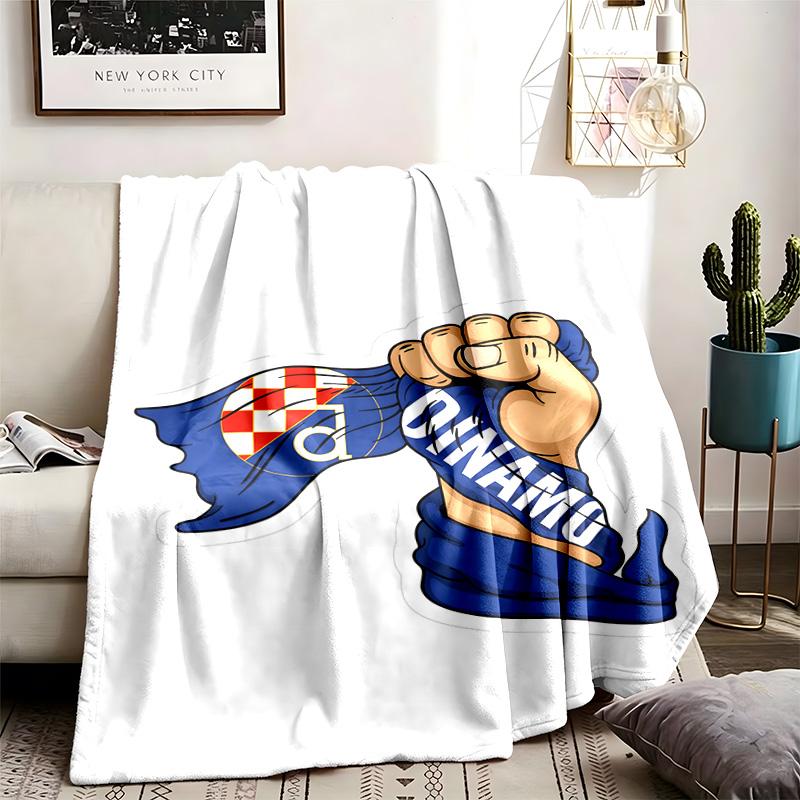 GNK Dinamo Zagreb Theme Blanket Suitable For The Sofa Camping And Travel Made Of Soft Flannel Material An Ideal Gift For Occasions Such As Birthdays A