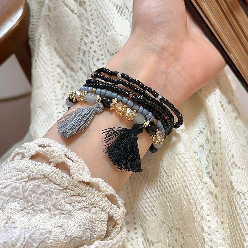 Bohemian ins beaded couple fashion and individuality bracelet retro ethnic handcrafted multi-layer jewelry bracelet accessories