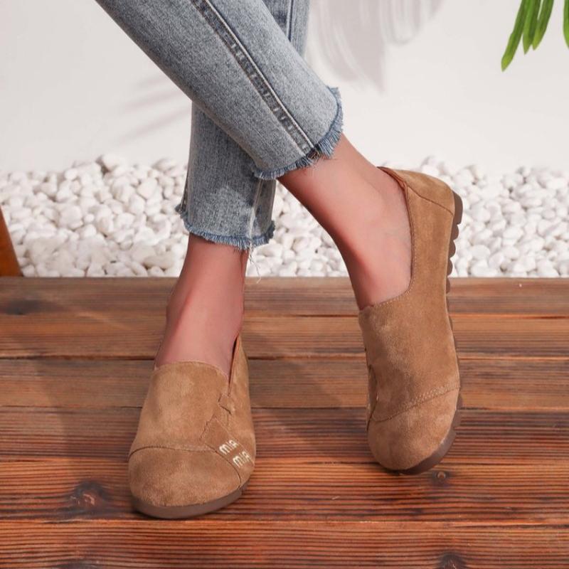 Shoes Women High Quality Leather Women Flat  Casual  Casual Slip on Flat  Designer Luxury Shoes Women