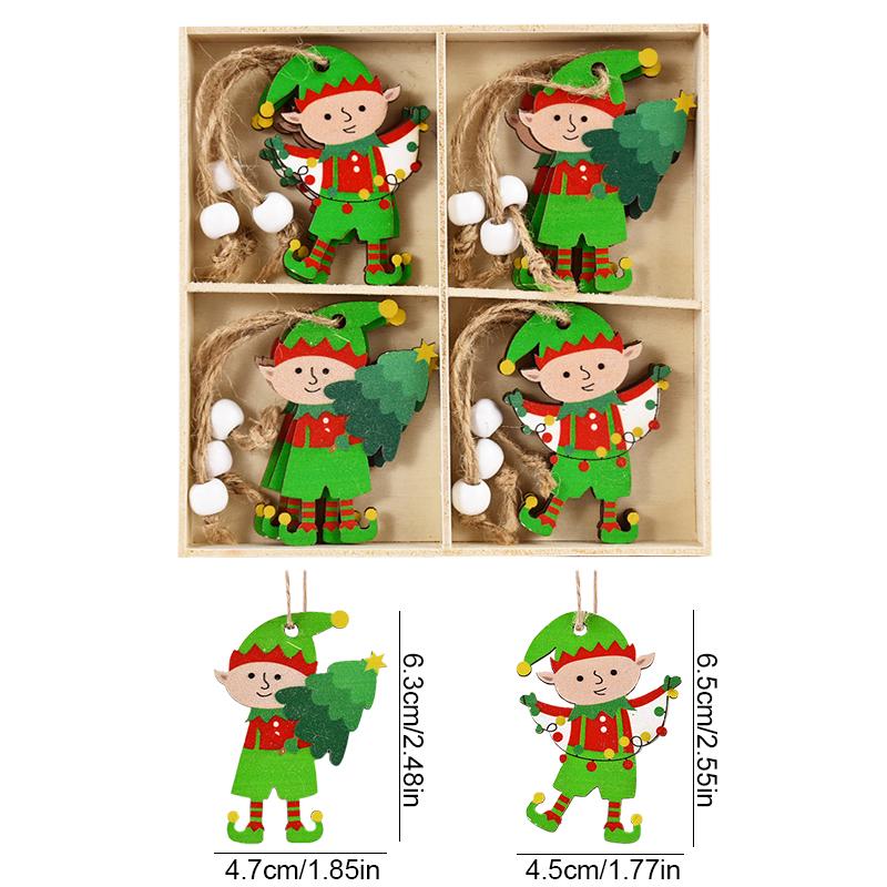 Christmas Gingerbread Man Wooden Pendants Xmas Tree Hanging Oranment 2024 Noel Navidad Decorations for Home New Year Kids Gift