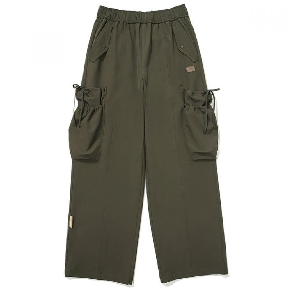 Women String Brushed Cargo Pants  Khaki 070