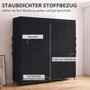 Fabric Wardrobe Dustproof Portable 5 Clothes Rods 170 X 45 X 167 Cm Black