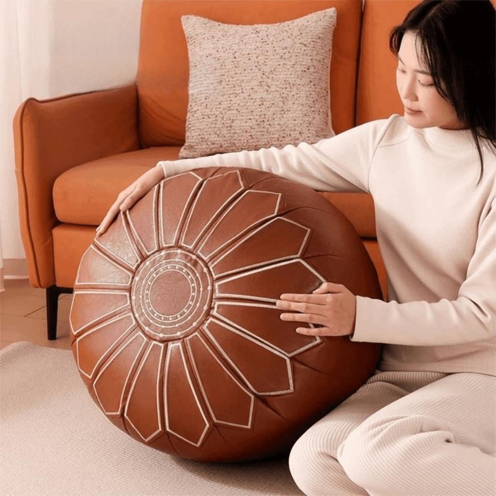 Waterproof Pumpkin Pouf Cover Round Sofa Stool Cover Storage Leg Bench  Meditation Use