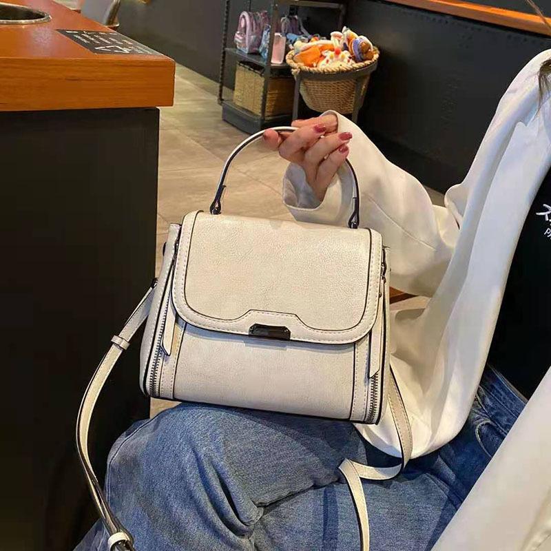 Genuine Leather Crossbody Bag Women's Premium Touch with Vintage Style Small Square Bag Cowhide Shoulder Bag