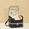 Portable Nail Varnish Organizers Bag Double Handles Adjustable Strap Waterproof Polyester Makeup Storage Case 30x22x25cm