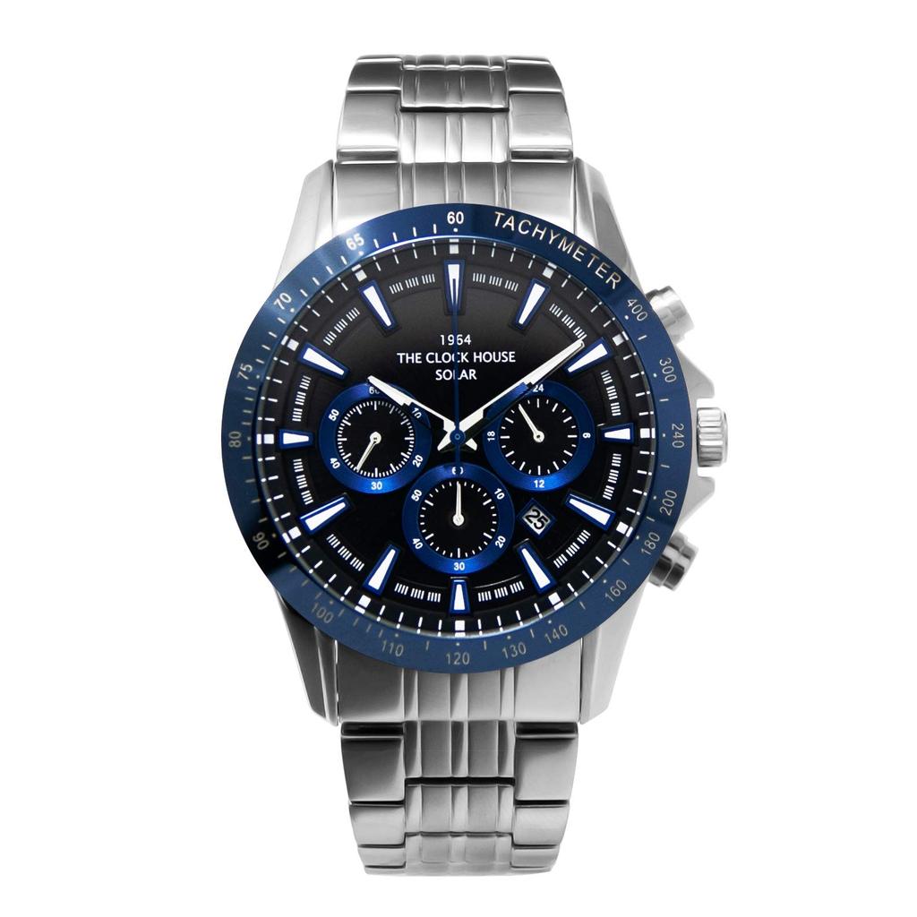 The Clock House Uhr Business Casual Solar Chronograph Marineblau x Schwarz Herren MBC1003-BK6A