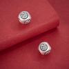 Sterling Silver 3D Cai Character Round Bead Spacer for DIY Bracelets
