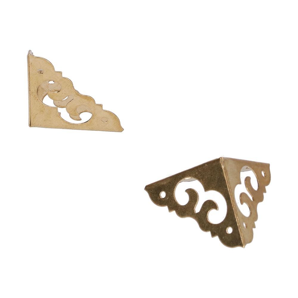 4pcs Pure Brass Corner Guard Triangle Edge Guard Decorative Box Corner Protector Home Supplies