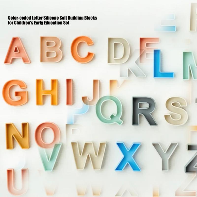 Educational Silicone Blocks Bath Toy Set 26 Letters For Children Soft Blocks Fun for Preschoolers Learning