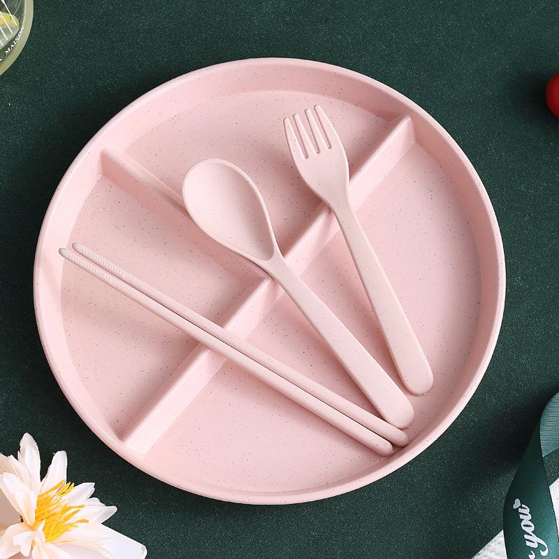 Geteilter Teller in 3 Fächern Diät Wiederverwendbarer Speiseteller Küchengeschirr Portionierteller für Erwachsene Mikrowellengeeignet Lebensmitteltablett Speiseteller