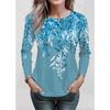 Long Sleeve Floral Pattern Women Casual T-Shirts Spring Autumn 3D Flower Print Retro Style Female Plus Size O-Neck Tops