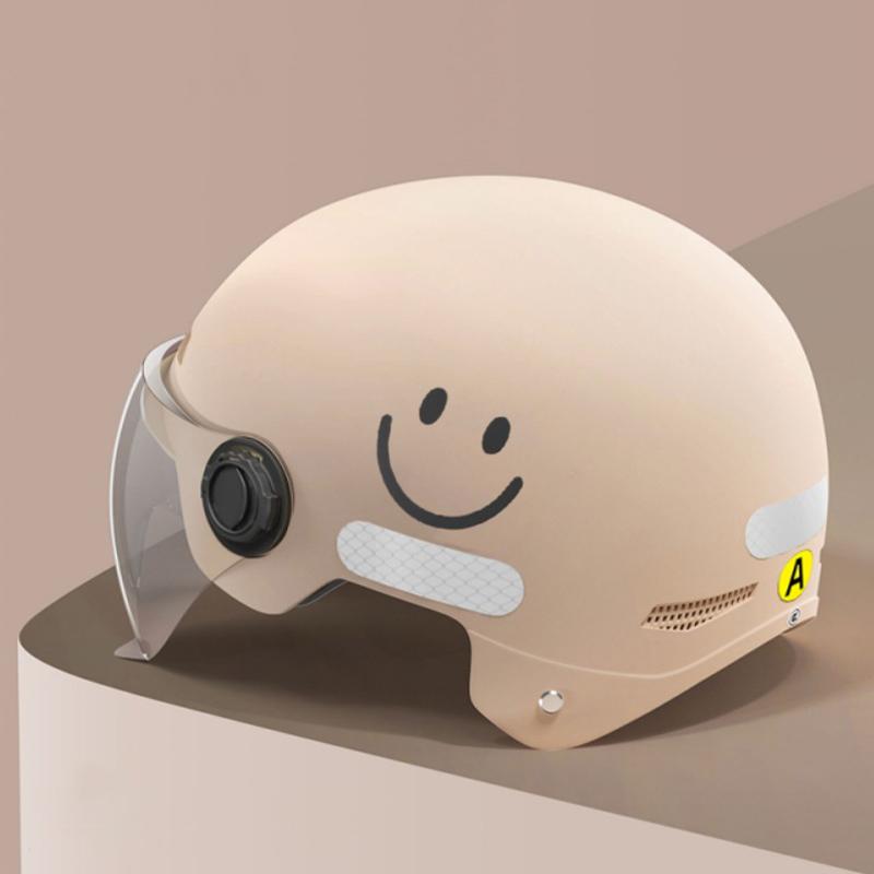 1 Adet Yetişkin Scooter Tam Kafa Şapka Kaskları Erkekler Kadınlar İçin Elektrikli Araç Motosiklet Kaskı Güneş Korumalı Güvenlik Kaskı