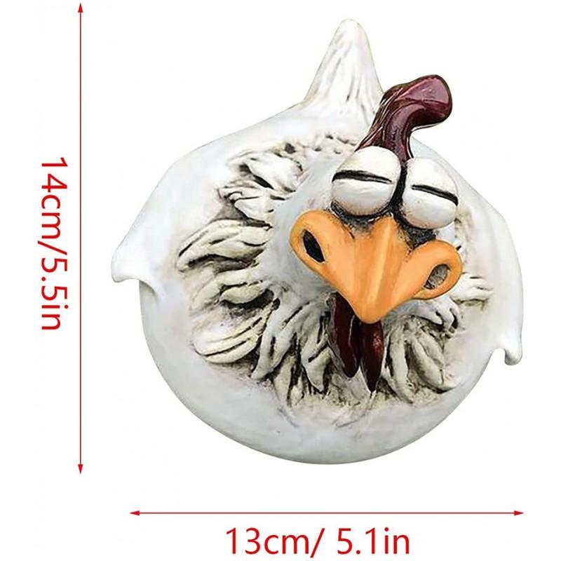 Farmyard Chicken Decor Figurine Garden Ornament Fence Style Cottagecore Home Resin Craft Patio Yard