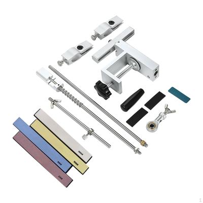 Sharpener with Whetstones, 360° Rotating Mechanism And Clamp for Sharpening
