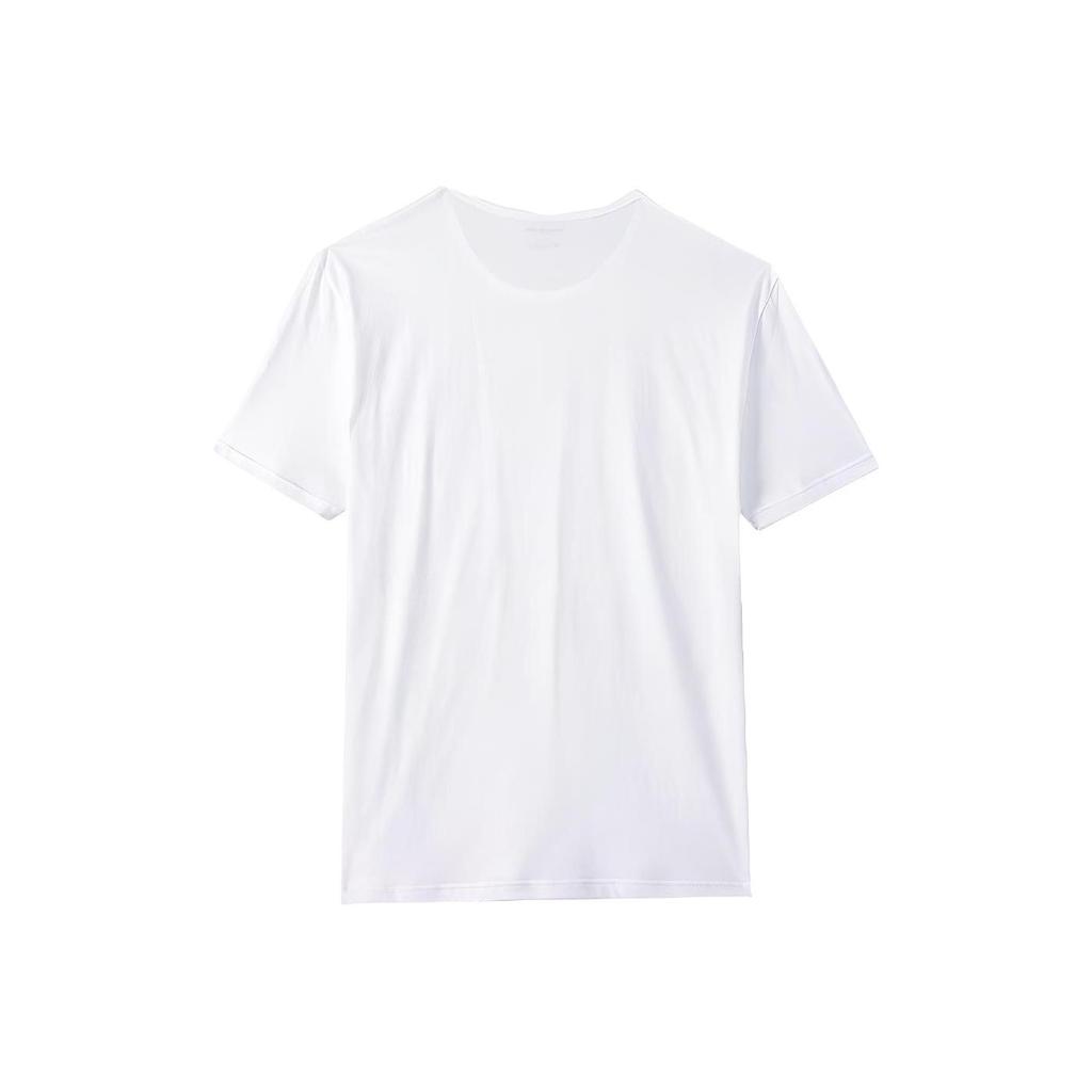 Emporio Armani Round Neck Cotton Simple Short Sleeve T-Shirt Men Tops White 110821-CC722-16510