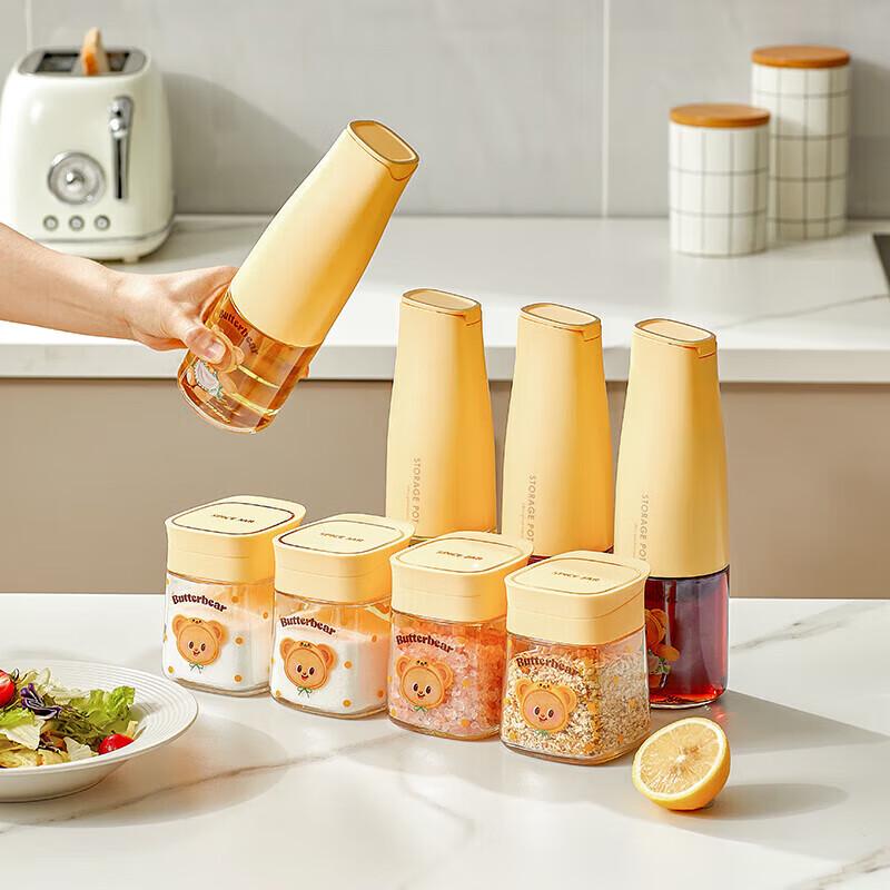 Стеклянные кухонные банки для специй  Медведь из масла