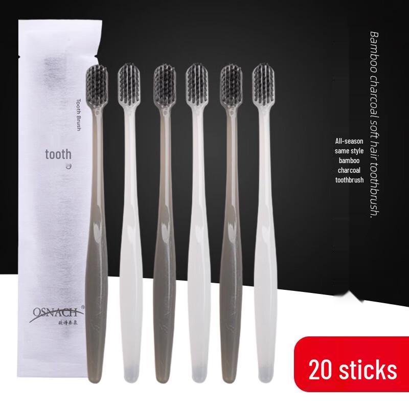 Allies Adult Bamboo Charcoal Toothbrushes - 30 Count Family Pack