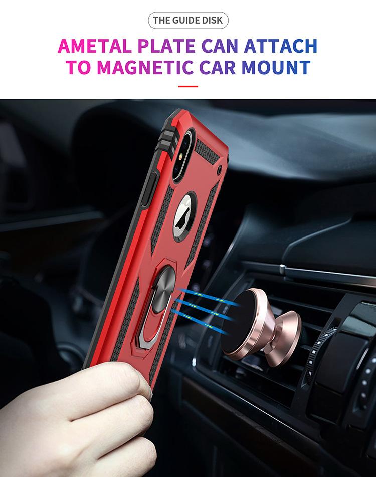 Shockproof Rugged Armor Case For iPhone XR XS Max X 6 6S 7 8 Plus Finger Magnetic Ring Hard Holder Protective Phone Cover Case